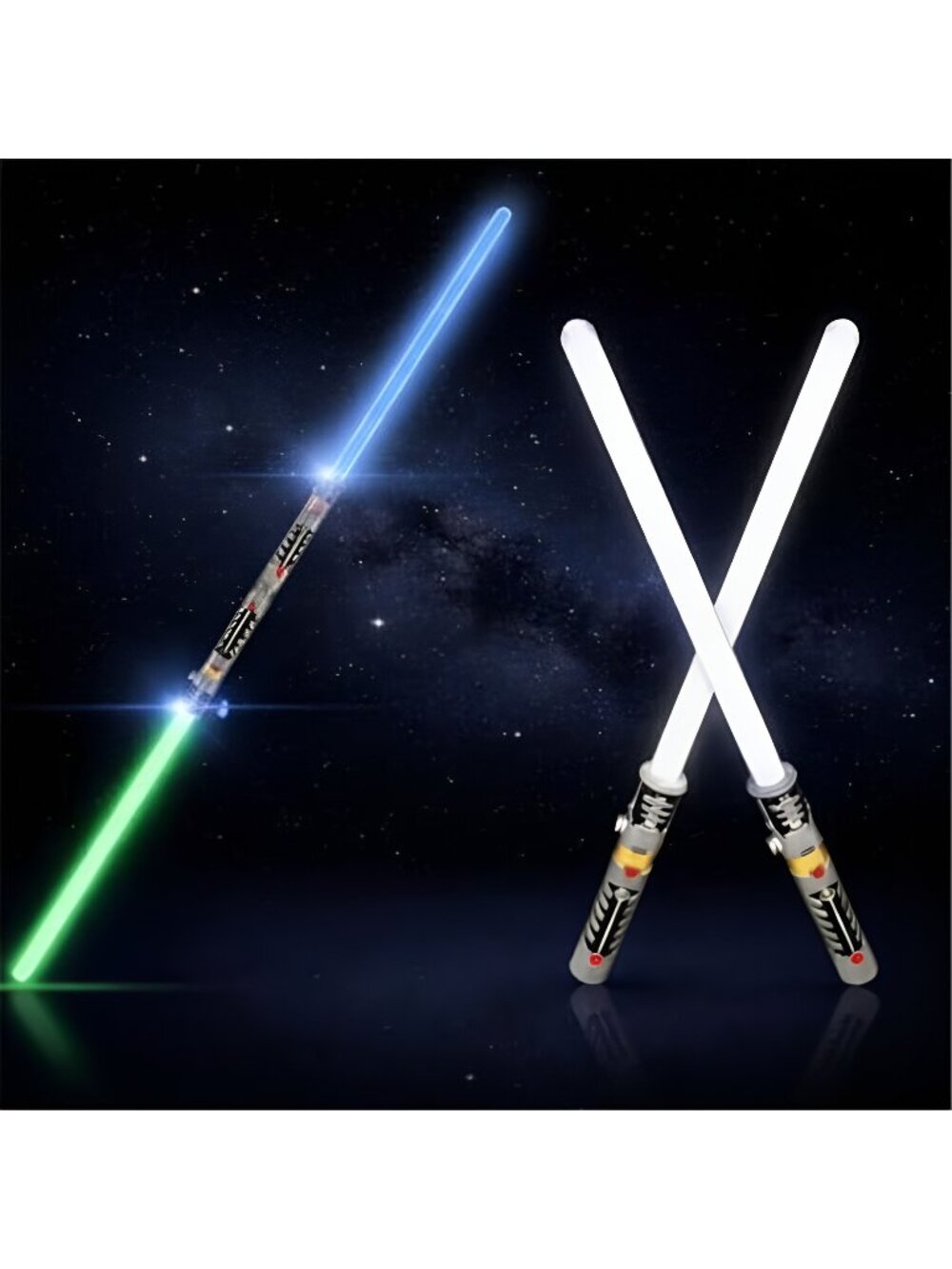2-in-1 LED Light Up Sabers, Dual Bladed Toy Saber Swords Set